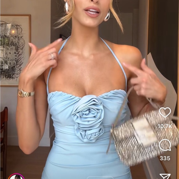 Zara RAISED FLOWERS STRAPLESS midi DRESS - Picture 8 of 9